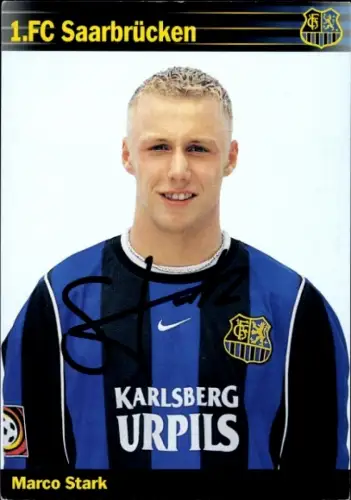 Autogrammkarte Fußballer Marco Stark, 1. FC Saarbrücken, Autogramm