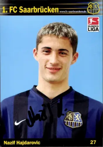 Autogrammkarte Fußballer Nazif Hajdarovic, 1. FC Saarbrücken, Autogramm