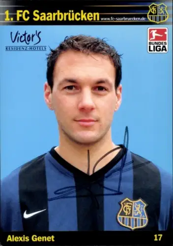 Autogrammkarte Fußballer Alexis Genet, 1. FC Saarbrücken, Autogramm
