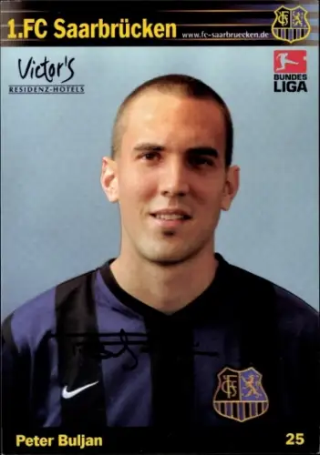 Autogrammkarte Fußballer Peter Buljan, 1. FC Saarbrücken, Autogramm