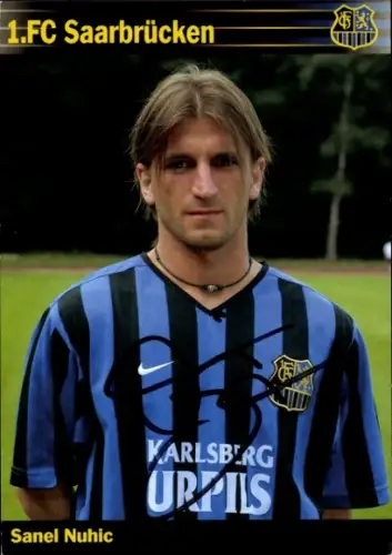 Autogrammkarte Fußballer Sanel Nuhic, 1. FC Saarbrücken, Autogramm