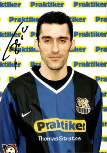 Autogrammkarte Fußballer Thomas Stratos, 1. FC Saarbrücken, Autogramm