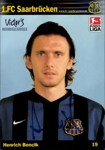 Autogrammkarte Fußballer Henrich Bencik, 1. FC Saarbrücken, Autogramm