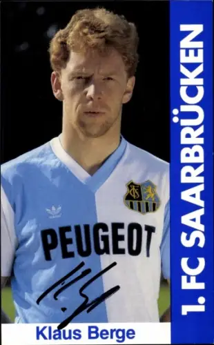 Autogrammkarte Fußballer Klaus Berge, 1. FC Saarbrücken, Autogramm