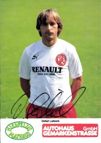 Autogrammkarte Fußballer Detlef Laibach, Rot Weiss Essen, Autogramm