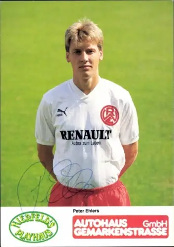 Autogrammkarte Fußballer Peter Ehlers, Rot Weiss Essen, Autogramm