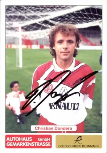 Autogrammkarte Fußballer Christian Dondera, Rot Weiss Essen, Autogramm