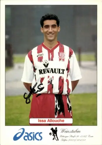 Autogrammkarte Fußballer Issa Allouche, Rot Weiss Essen, Autogramm