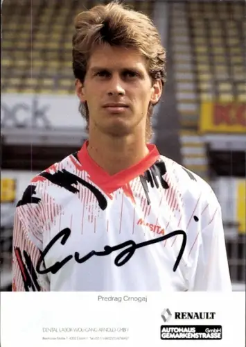 Autogrammkarte Fußballer Predrag Crnogaj, Rot Weiss Essen, Autogramm