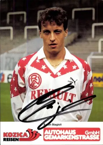 Autogrammkarte Fußballer Anton Biagioli, Rot Weiss Essen, Autogramm