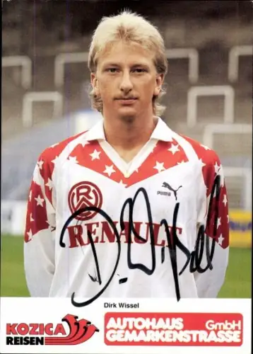 Autogrammkarte Fußballer Dirk Wissel, Rot Weiss Essen, Autogramm
