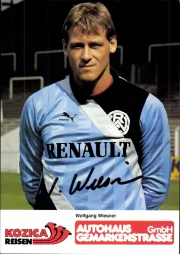 Autogrammkarte Fußballer Wolfgang Wiesner, Rot Weiss Essen, Autogramm