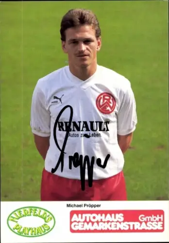 Autogrammkarte Fußballer Michael Pröpper, Rot Weiss Essen, Autogramm