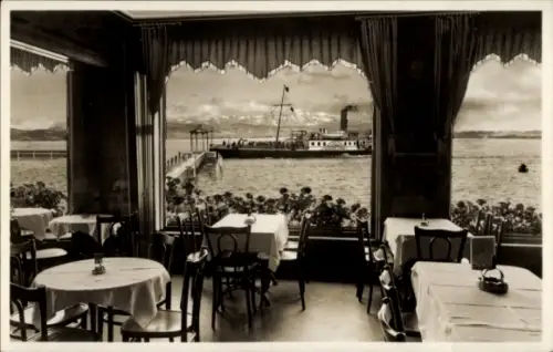 Ak Friedrichshafen am Bodensee, Restaurant Rommelspacher, Dampfer König Karl