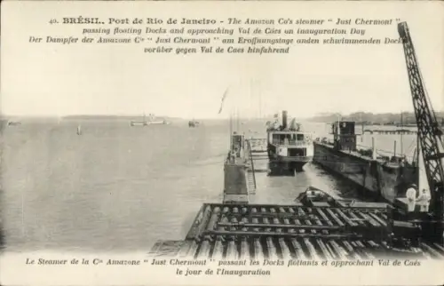 CPA Rio de Janeiro, Brésil, Port, Steamer Just Chermont