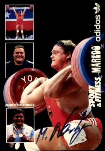 Autogrammkarte Gewichtheber Manfred Nerlinger, Autogramm