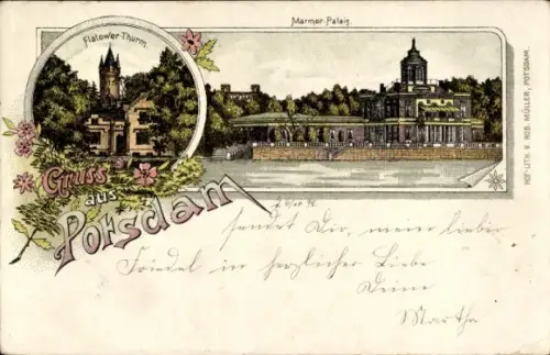 Litho Potsdam, Flatower Turm, Marmor Palais