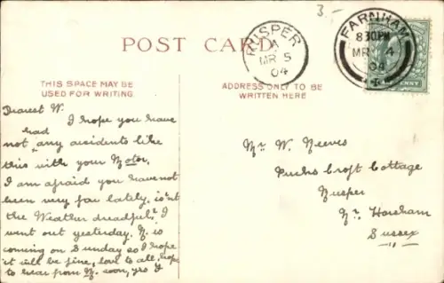 Künstler Ak Autounfall, Erster Halt, Automobil