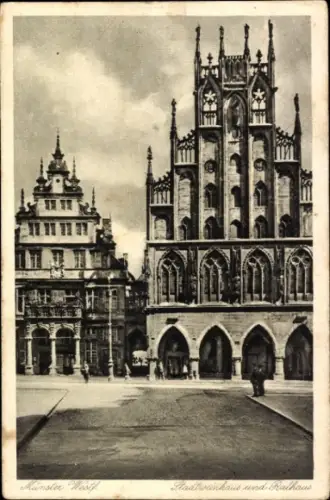 Ak Münster in Westfalen, Münster Westf, Stadtrocinhaus, Rathaus