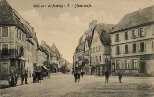 Ak Wissembourg Weißenburg Elsass Bas Rhin, Hauptstraße