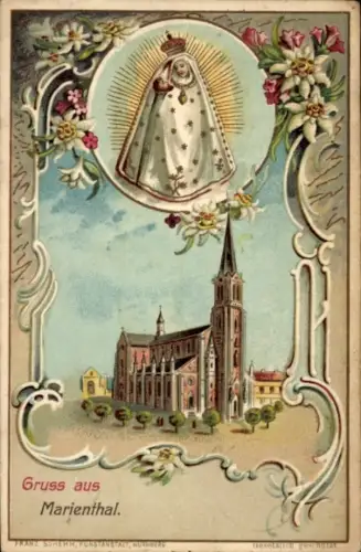 Litho Marienthal Haguenau Hagenau Elsass Bas Rhin, Wallfahrtskirche Marienthal, Gnadenbild