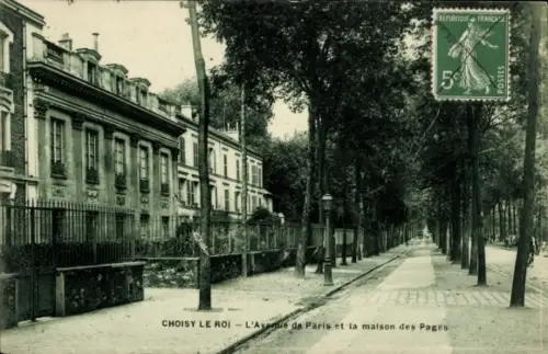 CPA Choisy-le-Roi Val de Marne, Avenue Paris et la maison des Pages