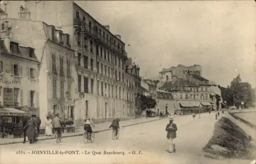 CPA Joinville le Pont Val de Marne, Le Quai Beaubourg