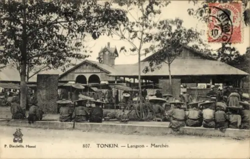 Ak Tonkin Vietnam, Marktleben