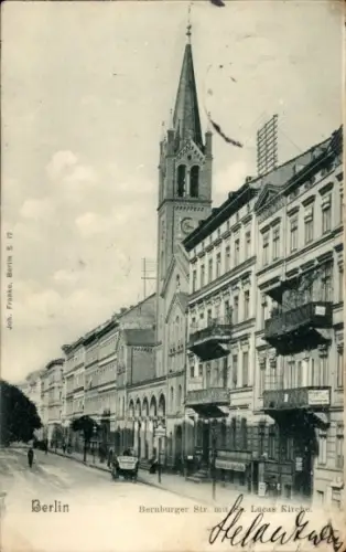 Ak Berlin Kreuzberg, Bernburger Straße, St. Lucas Kirche