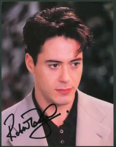 Foto Schauspieler Robert Downey jr., Autogramm, Druck