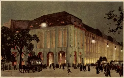 Künstler Ak Kley, Heinrich, Berlin Mitte, Leipziger Platz, Leipziger Straße, Warenhaus