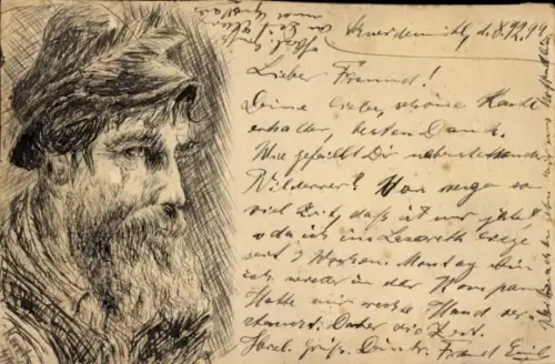 Künstler Ak Portrait eines Jägers