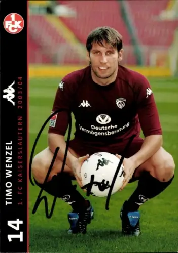 Autogrammkarte Fußballer Timo Wenzel, 1. FC Kaiserslautern, Autogramm