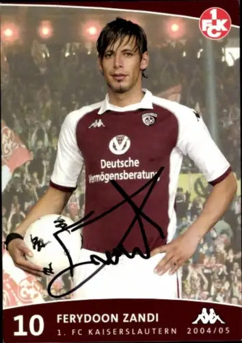 Autogrammkarte Fußballer Ferydoon Zandi, 1. FC Kaiserslautern, Autogramm
