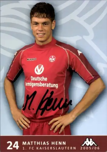Autogrammkarte Fußballer Matthias Henn, 1. FC Kaiserslautern, Autogramm