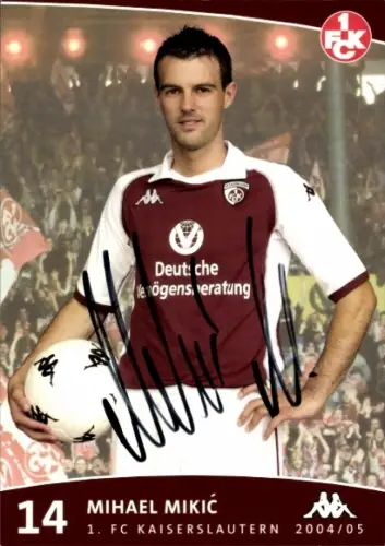 Autogrammkarte Fußballer Mihael Mikic, 1. FC Kaiserslautern, Autogramm