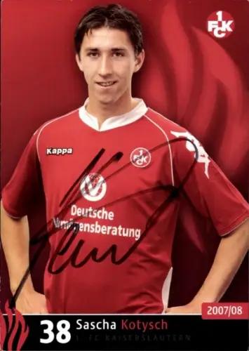 Autogrammkarte Fußballer Sascha Kotysch, 1. FC Kaiserslautern, Autogramm