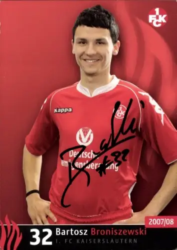 Autogrammkarte Fußballer Bartosz Broniszewski, 1. FC Kaiserslautern, Autogramm