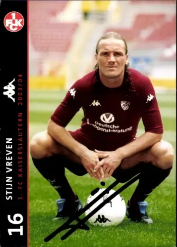 Autogrammkarte Fußballer Stijn Vreven, 1. FC Kaiserslautern, Autogramm