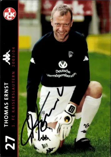 Autogrammkarte Fußballer Thomas Ernst, 1. FC Kaiserslautern, Autogramm