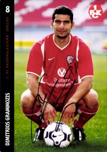 Autogrammkarte Fußballer Dimitrios Grammozis, 1. FC Kaiserslautern, Autogramm
