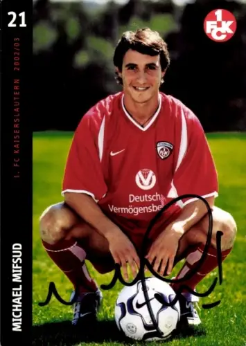Autogrammkarte Fußballer Michael Mifsud, 1. FC Kaiserslautern, Autogramm