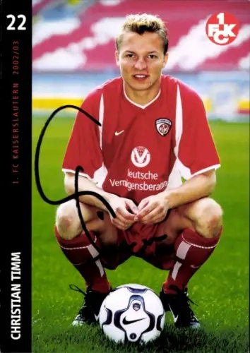 Autogrammkarte Fußballer Christian Timm, 1. FC Kaiserslautern, Autogramm