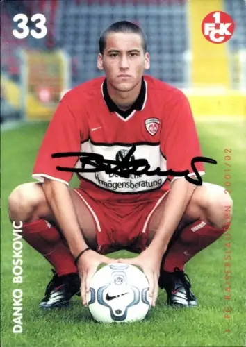 Autogrammkarte Fußballer Danko Boskovic, 1. FC Kaiserslautern, Autogramm