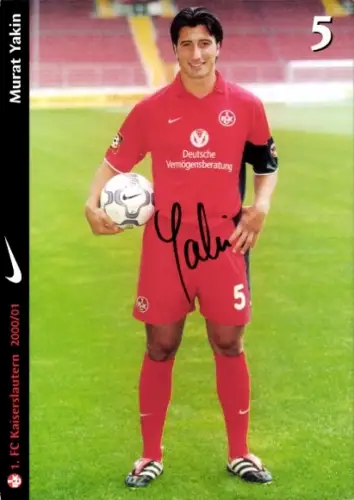 Autogrammkarte Fußballer Murat Yakin, 1. FC Kaiserslautern, Autogramm