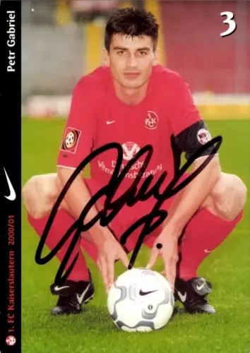 Autogrammkarte Fußballer Petr Gabriel, 1. FC Kaiserslautern, Autogramm