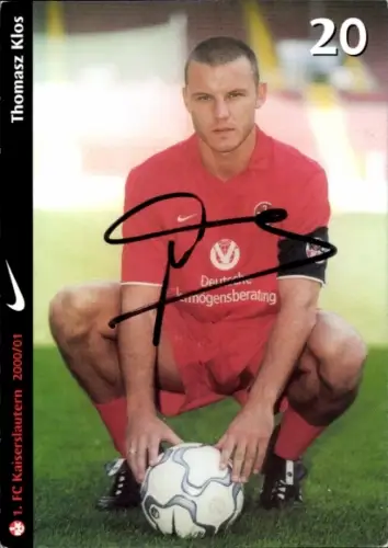 Autogrammkarte Fußballer Thomasz Klos, 1. FC Kaiserslautern, Autogramm