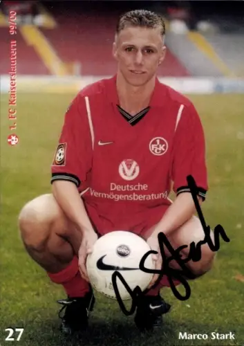 Autogrammkarte Fußballer Marco Stark, 1. FC Kaiserslautern, Autogramm