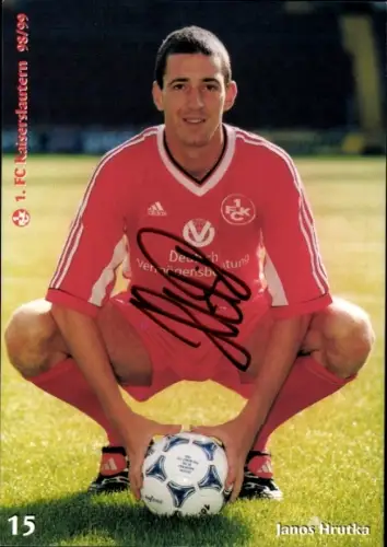 Autogrammkarte Fußballer Janos Hrutka, 1. FC Kaiserslautern, Autogramm