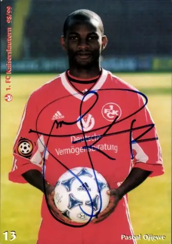 Autogrammkarte Fußballer Pascal Ojigwe, 1. FC Kaiserslautern, Autogramm
